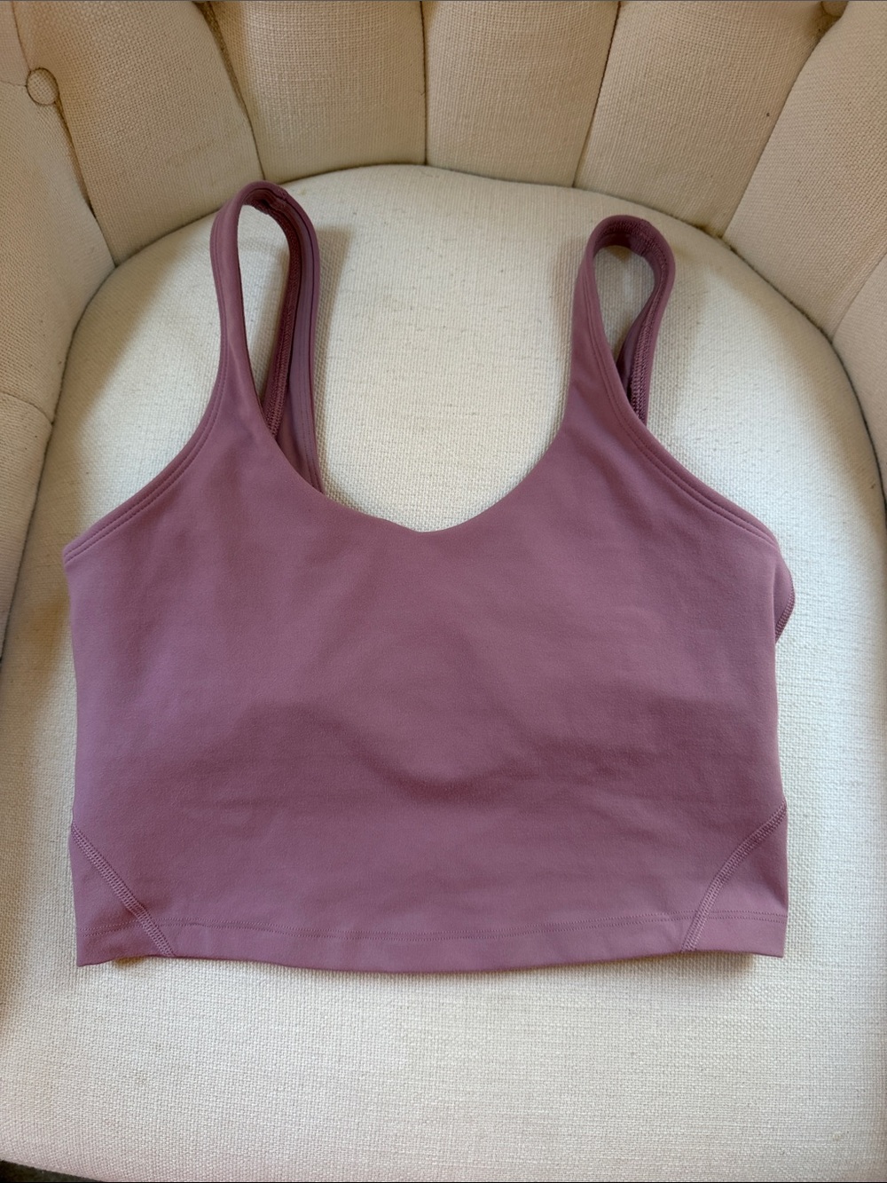 Lorna Jane Women's Mauve V-Neck Crop Bralette